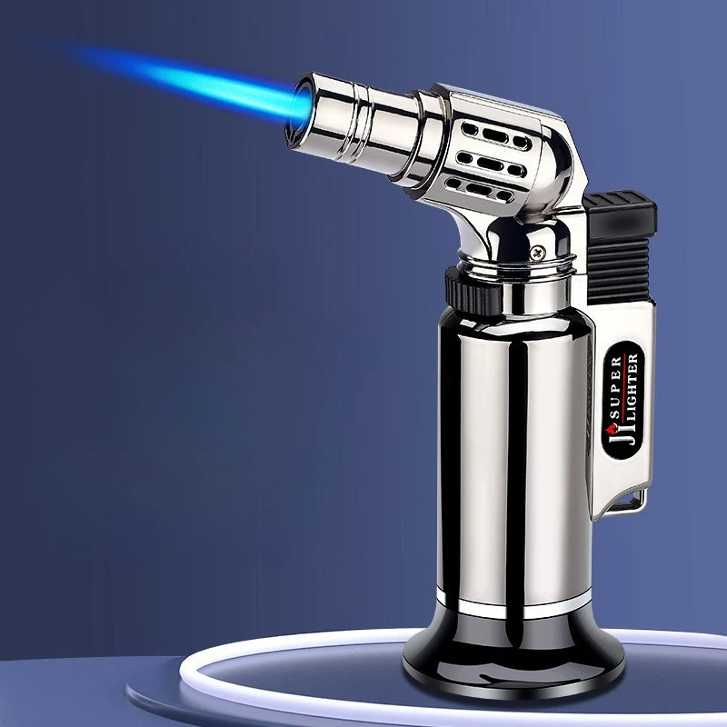 Butane Torch Gas Lighter Metal Windproof Portable Flamethrower Outdoor BBQ Cooking High Flame Welding Torch Ciagr Ignition Tool