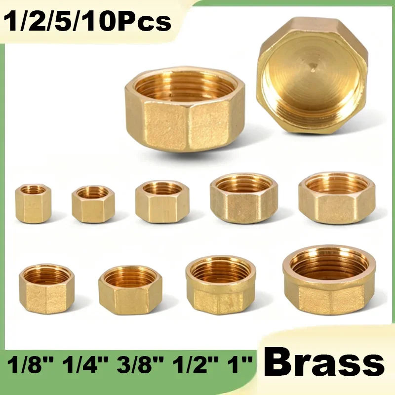 1/2/5/10Pcs Brass End Cap 1/8