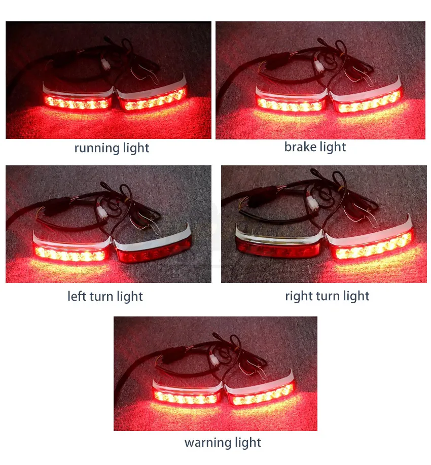 오토바이 안장 가방 LED 주행 브레이크 방향 지시등 후미등, 할리 투어링 스트리트 글라이드 FLHR CVO 리미티드 2014-2022 로드 킹