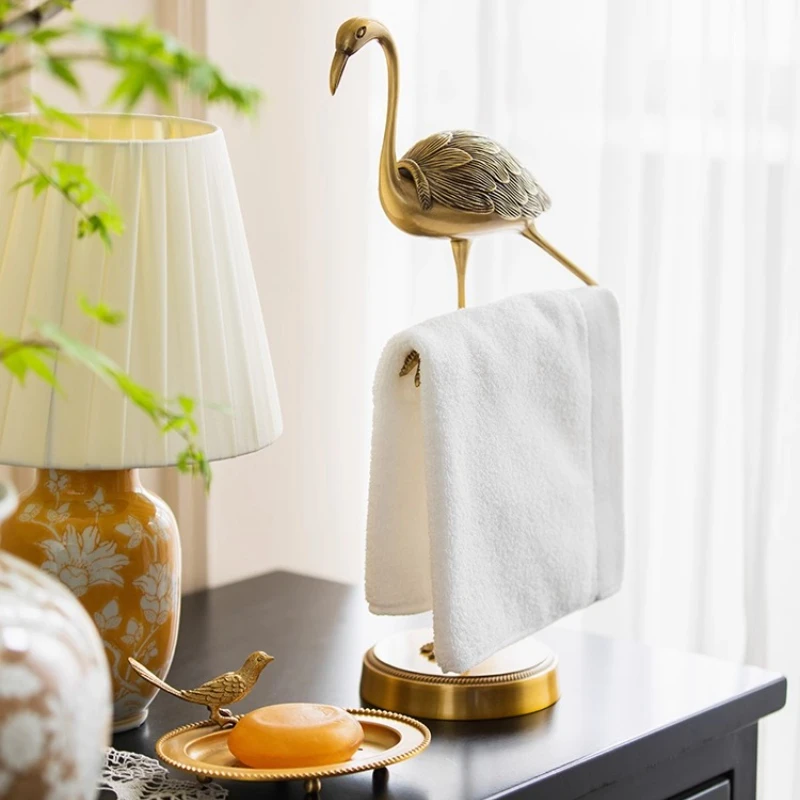 Brass Towel Bars Towel Holder Vertical Non Perforated Towel Rack Bathroom Countertop Jewelry Storage Rack Bathroom Accessories