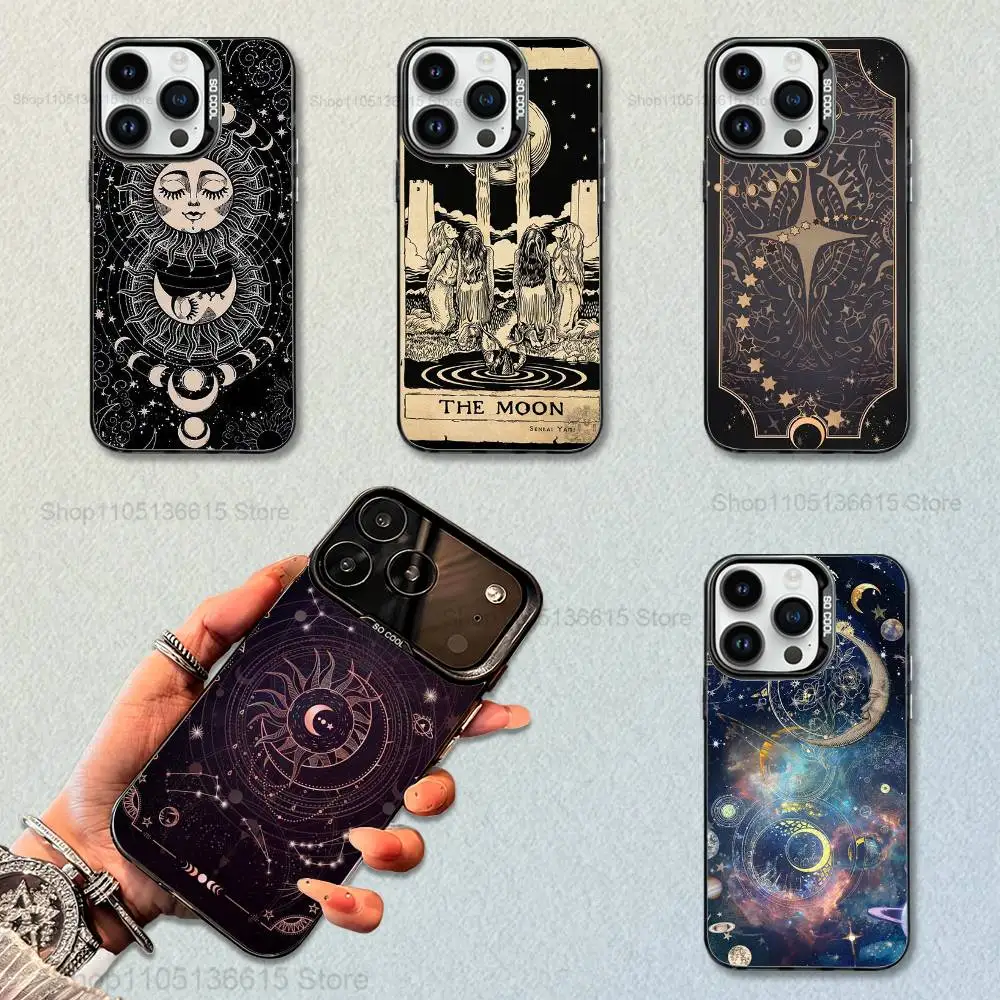 

Cards Mystery Tarot Totem Phone Case For iPhone 16,15,14,17,13,12,11,Mini,Pro,SE,XS,MAX,Black Matte Silicone Cover