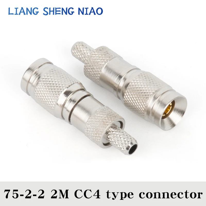 

75 Ohm 1.6/5.6(CC4) Male Straight Crimp Attachment RF Coaxial 75-2-2 CC4 plug Connector for Cable RG174,RG188A,RG316,LMR100