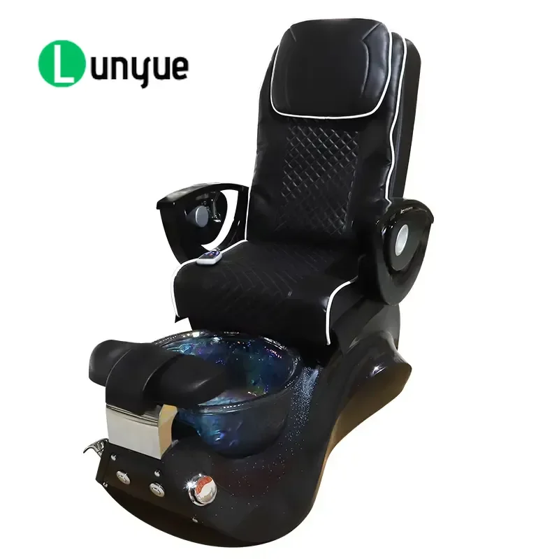 Adjustable Tilt Glass Foot Chair Swirl Massage Portable Nail Spa Furniture No Pipe Connection Required Factory Custom