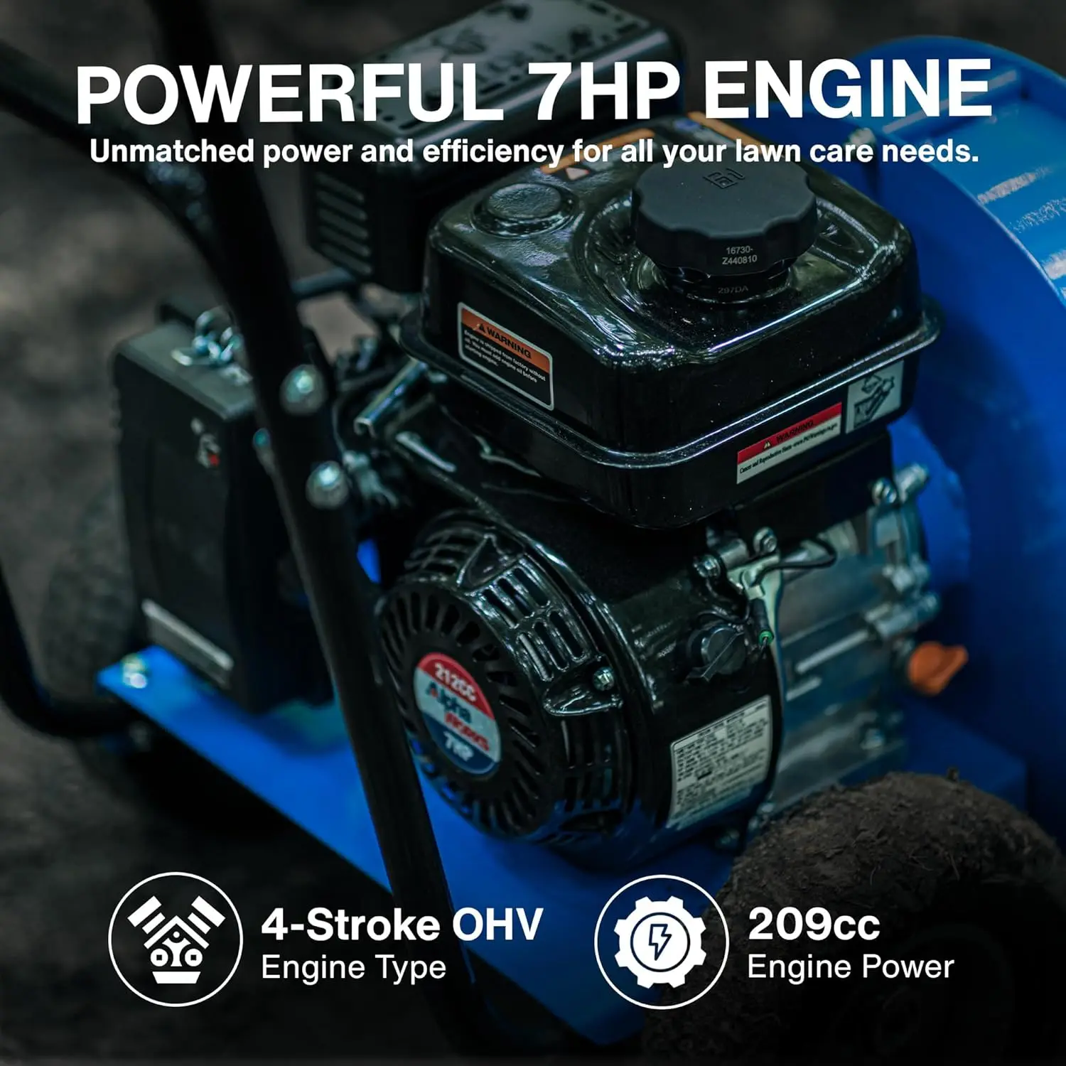 Soffiatore per foglie con ruote Camminata dietro la spazzata a getto semovente manualmente Potente uscita motore OHV a 4 tempi da 7 HP · Vendite dirette in fabbrica