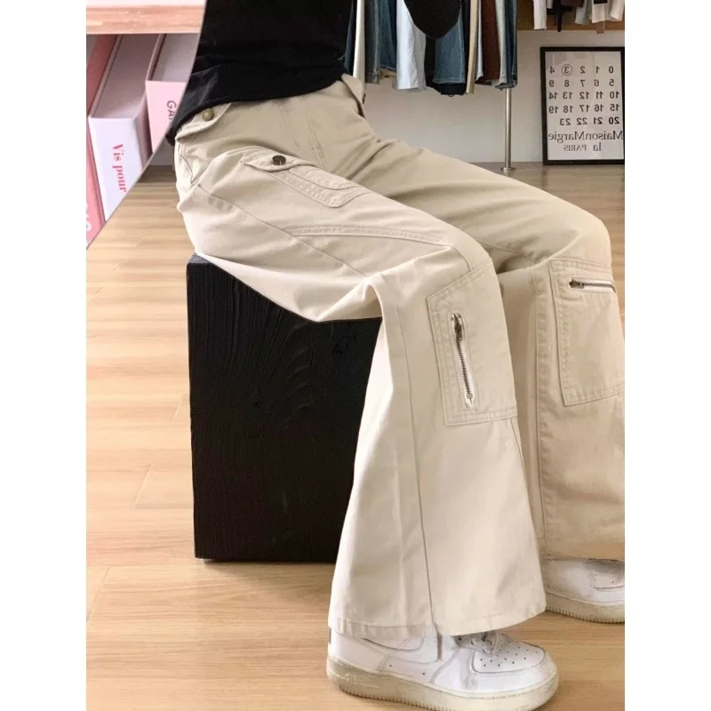 

plus Size 300 Pou American Retro Workwear Loose Wide Leg Casual Pants Men's Spring Autumn New Sle ket mid Waist