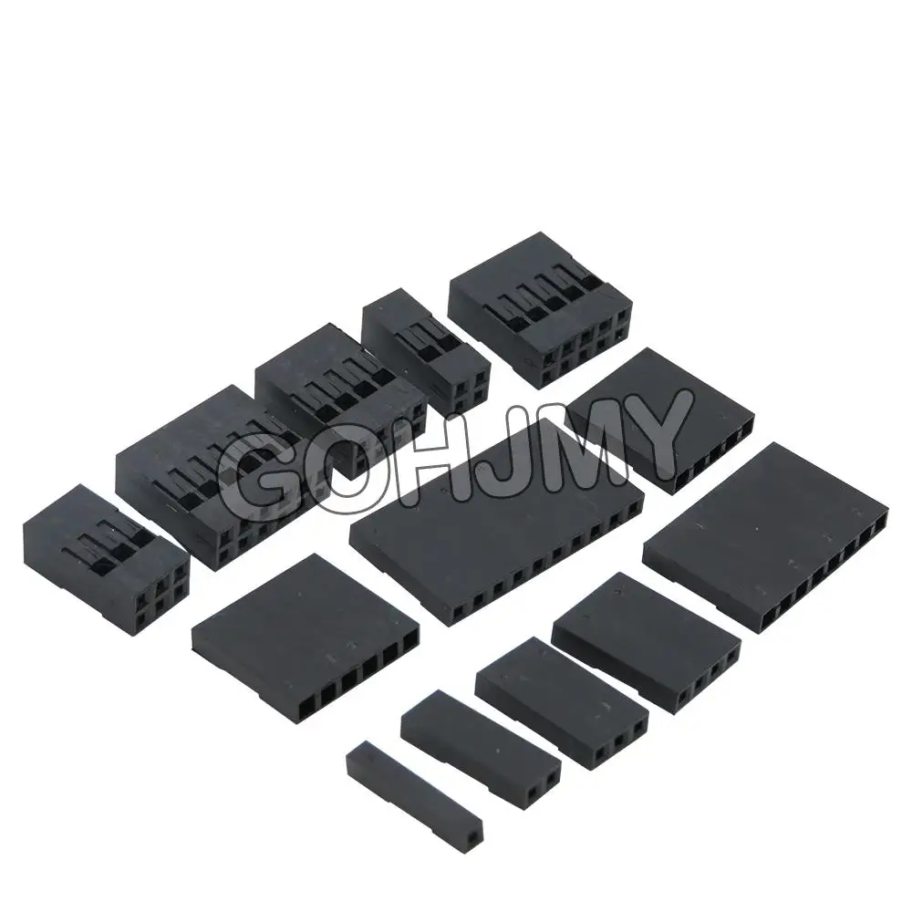 100PCS Dupont Plastic Shell 2.54mm Single /Double Row Dupont Connector 1P 2P 3P 4P 5P 6P 7P 8P 9P 10P 1*4pin/2*5pin Housing