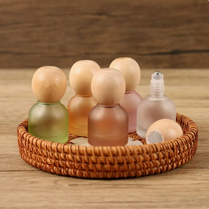 10/30 pçs 10ml bola de rolo colorido garrafa de óleo de vidro essencial vazio perfume rolo bola recarregável recipiente líquido ferramenta de maquiagem
