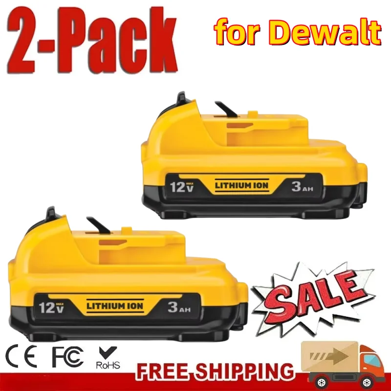 

Replacement for Dewalt DCB120 Lithium-ion Batteries 12V 3Ah Battery DCB123 DCB125 DCB124 DCB122 DCD710 Power Tools Battery.