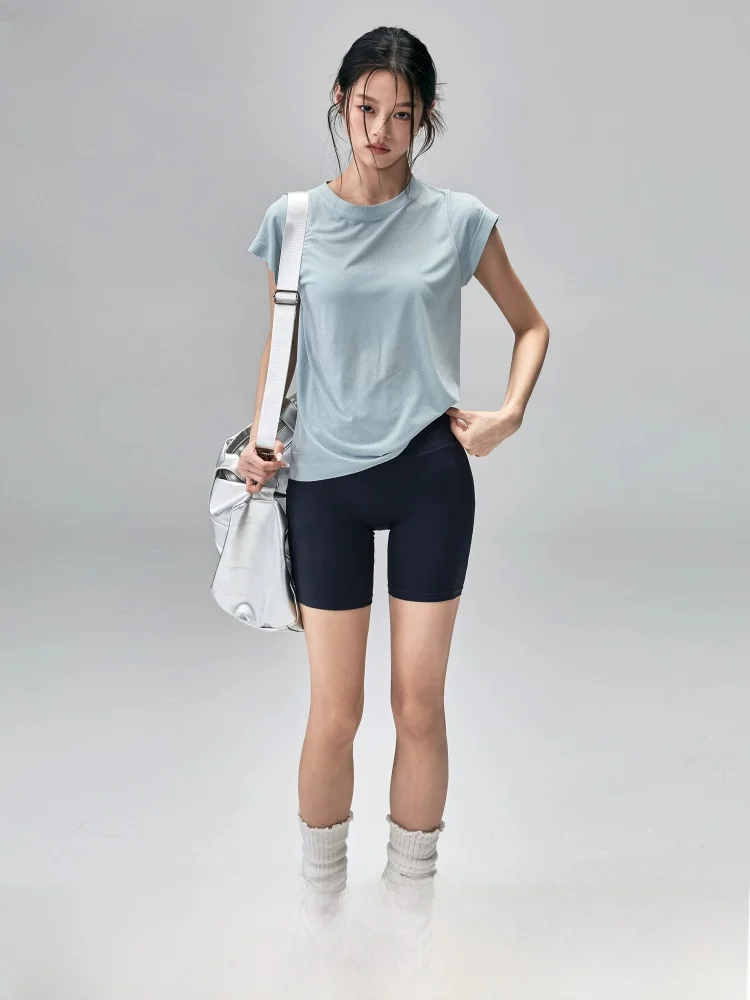 

Fitness Girl Summer Yoga Shorts Set High Waist Butt Lifting Outdoor Cycling Quick Dry Running Training Sports Pants