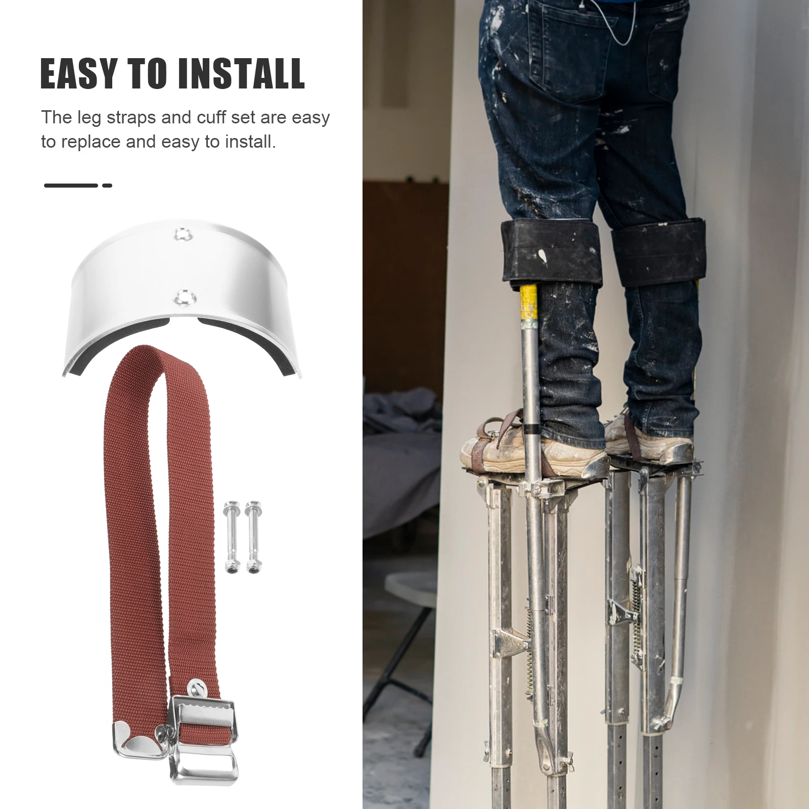 

Drywall Stilt Leg Cuffs Fixing Kit Straps Replacement Stainless Steel Stilts Part