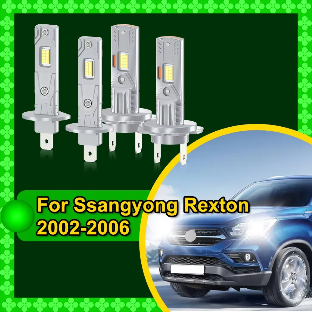

2/4 шт. для Ssangyong Rexton 2002 2003 2004 2005 2006 Автомобильные светодиодные фары 6000K 30000LM Лампы дальнего и ближнего света Plug & Play 12 В