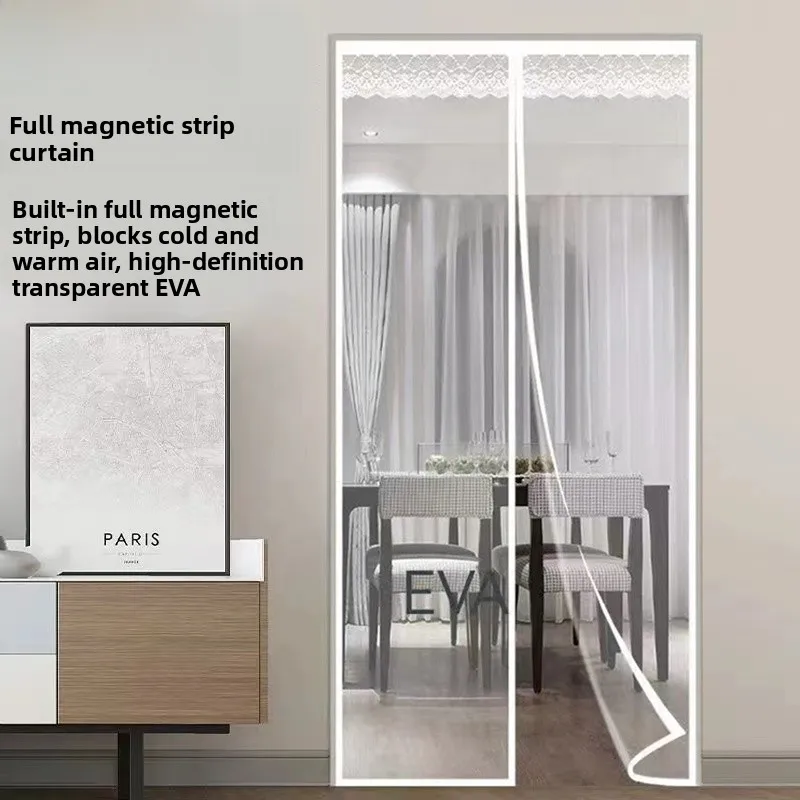 Living Room Air Conditioner Soft Door Curtain Transparent Plastic Heat Insulation Cold Proof Windproof No Drilling Required