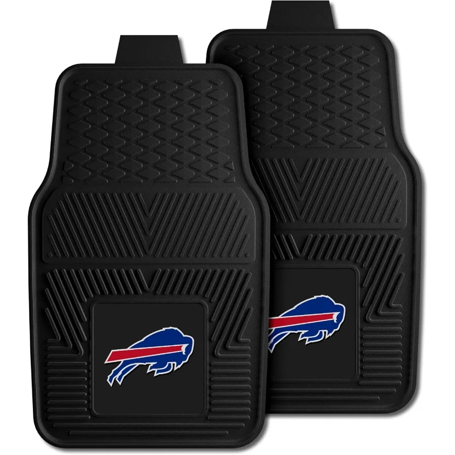

8887 Buffalo Bills, комплект из 2 виниловых автомобильных ковриков для тяжелых условий эксплуатации, передние коврики для пола, защита от атмосферных воздействий, универсальная посадка, глубокий резервуар