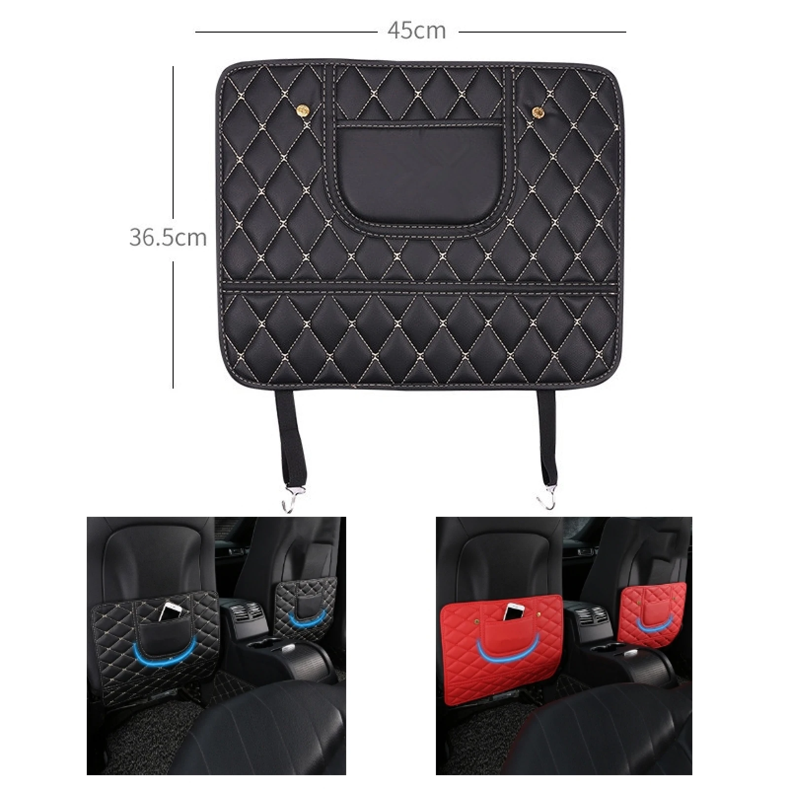 Car Seat Back Anti-kick Mat Rear Anti-dirty Pad Seat Cover Anti-shock Scratch Proof Armrest Box Interior Wear-resistant Leather