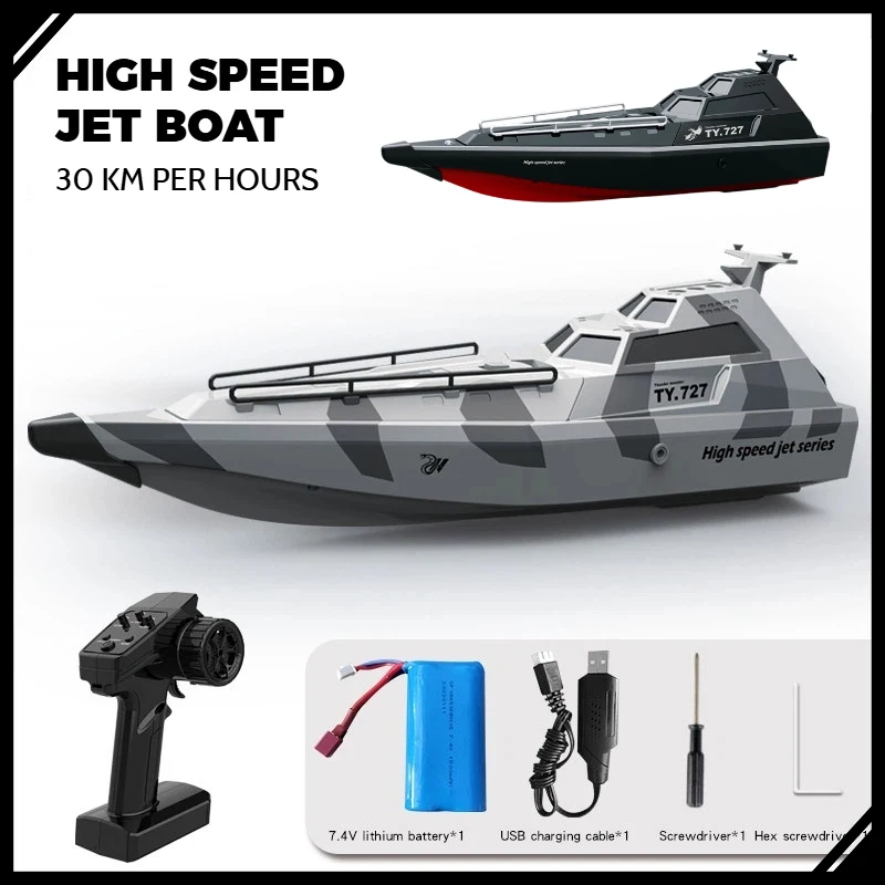 

2.4G RC Speed Boat High Power Electric Remote Control Jet Boat Long Battery Life Model Racing Ship for Boys Kids Gift
