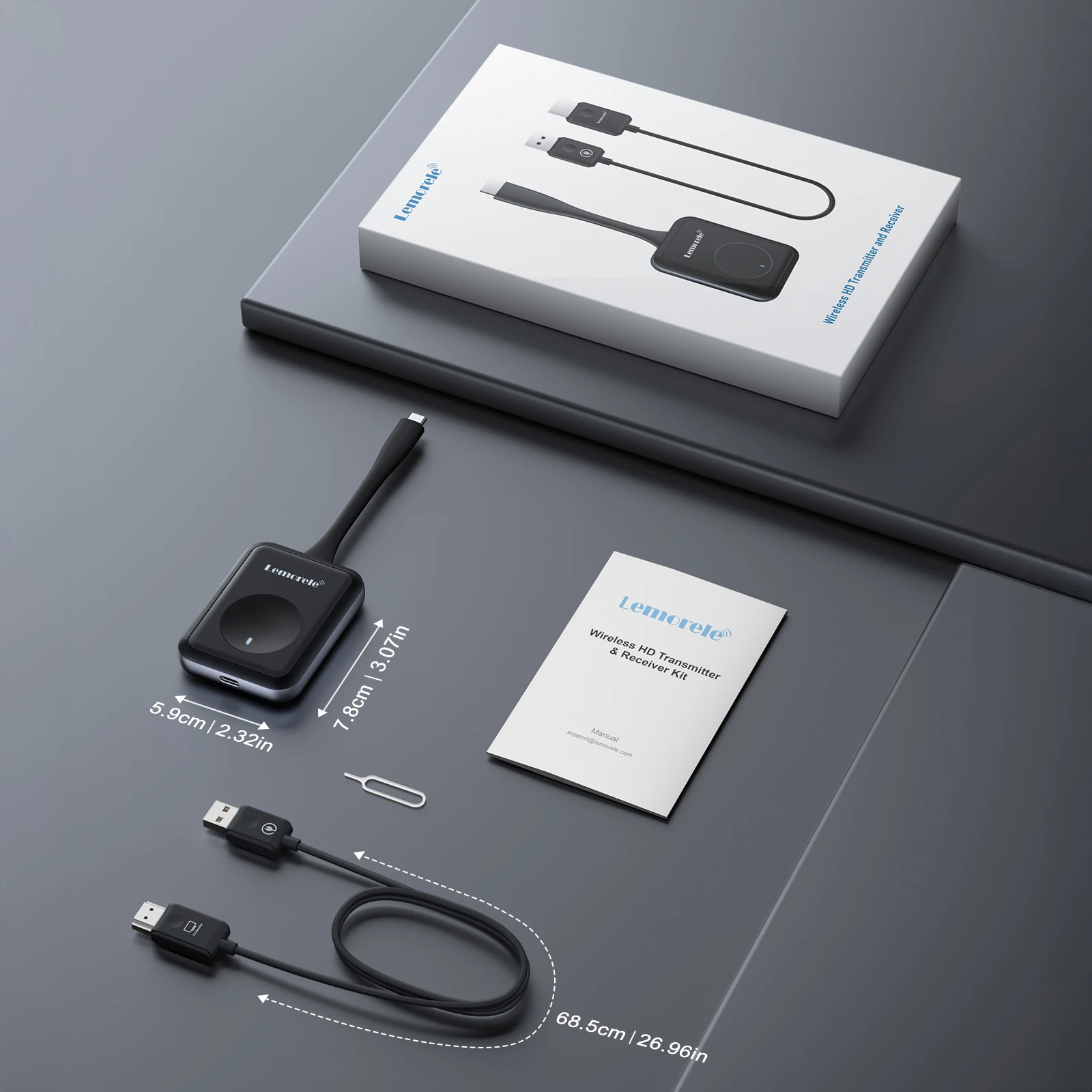 Lemorele 5G 50m طقم جهاز ريسيفر استقبال وإرسال لاسلكي 1080P التوصيل والتشغيل جهاز إرسال واستقبال الفيديو ل HDTV جهاز عرض كاميرا الكمبيوتر الشخصي #6