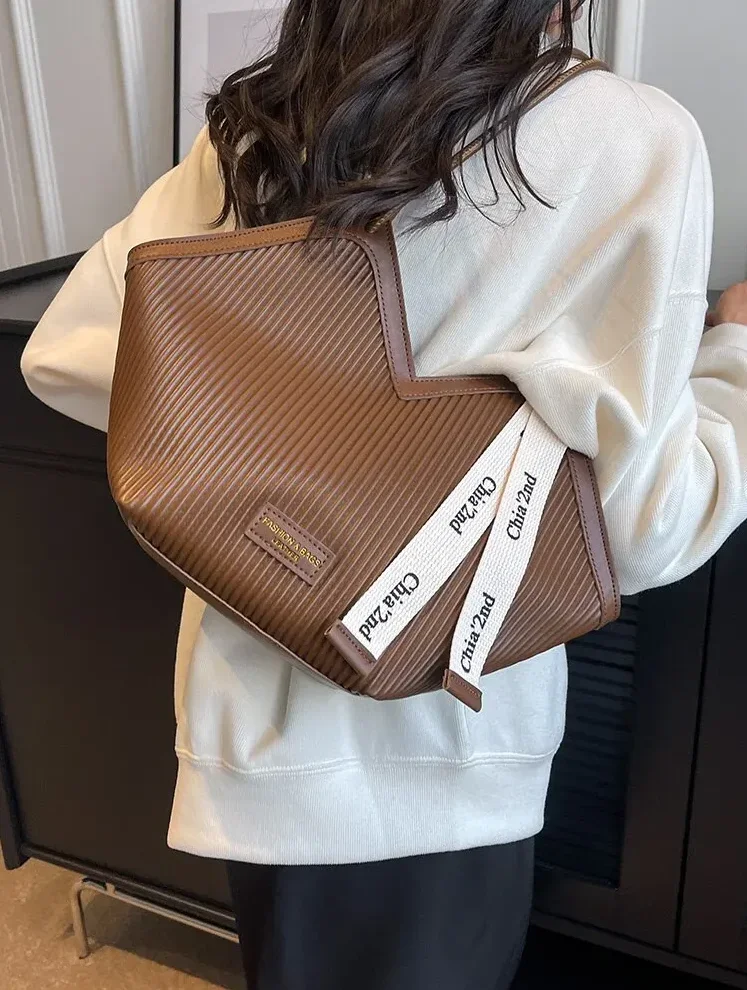 Style Big Bag Women's Bag Casual All-match Canvas Bag Commuter Shoulder Bag Student Tote Bag