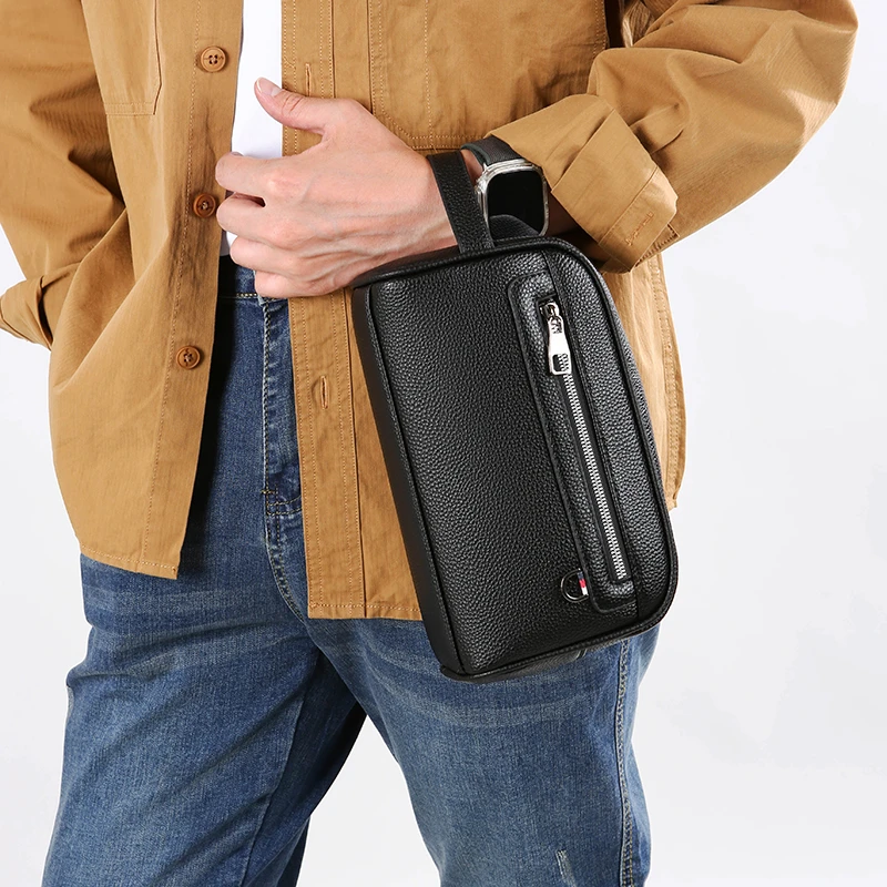 Hohe Qualität Weiches Leder Männer Taschen Mode Business Clutch Tasche Casual Reise handtasche Telefon Geldbörse Designer für Männliche Geburtstag Geschenk – Detail 6