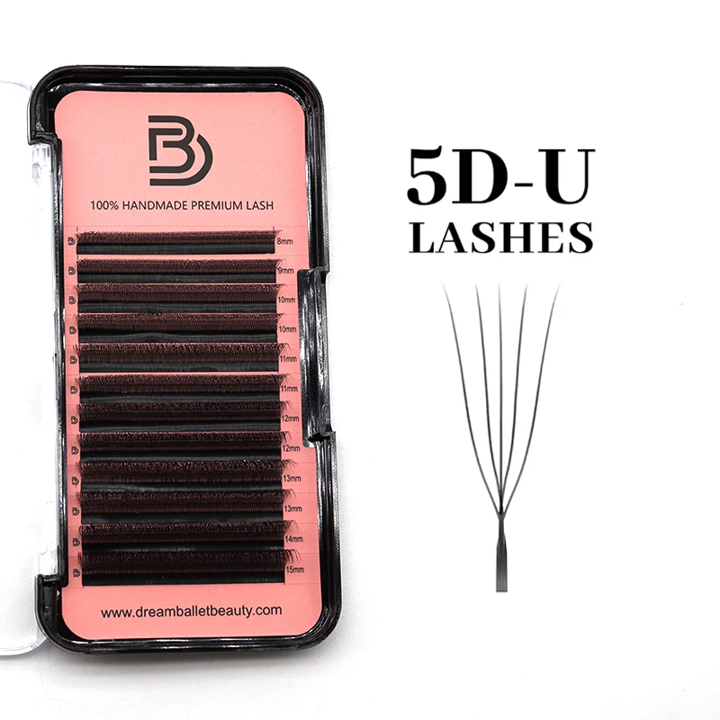 DREAM BALLET  U-shaped 5D Eyelash Extension New Style U Shape W Bloom Lashes Premade Fans Lightweight Fluffy Mink Faux Eye