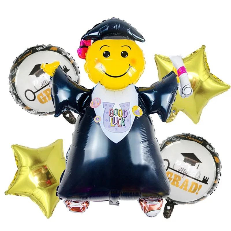 Disney Graduation Party Decoration Graduation Season Five pointed Star Cartoon Doctor Aluminum Film Balloon Set