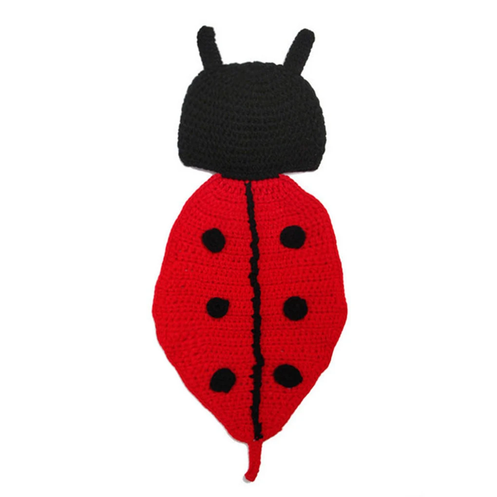 Baby Photography Props Newborn Ladybird Insect Costume Boy Girl Infant Crochet Knit Hat Outfits Ant