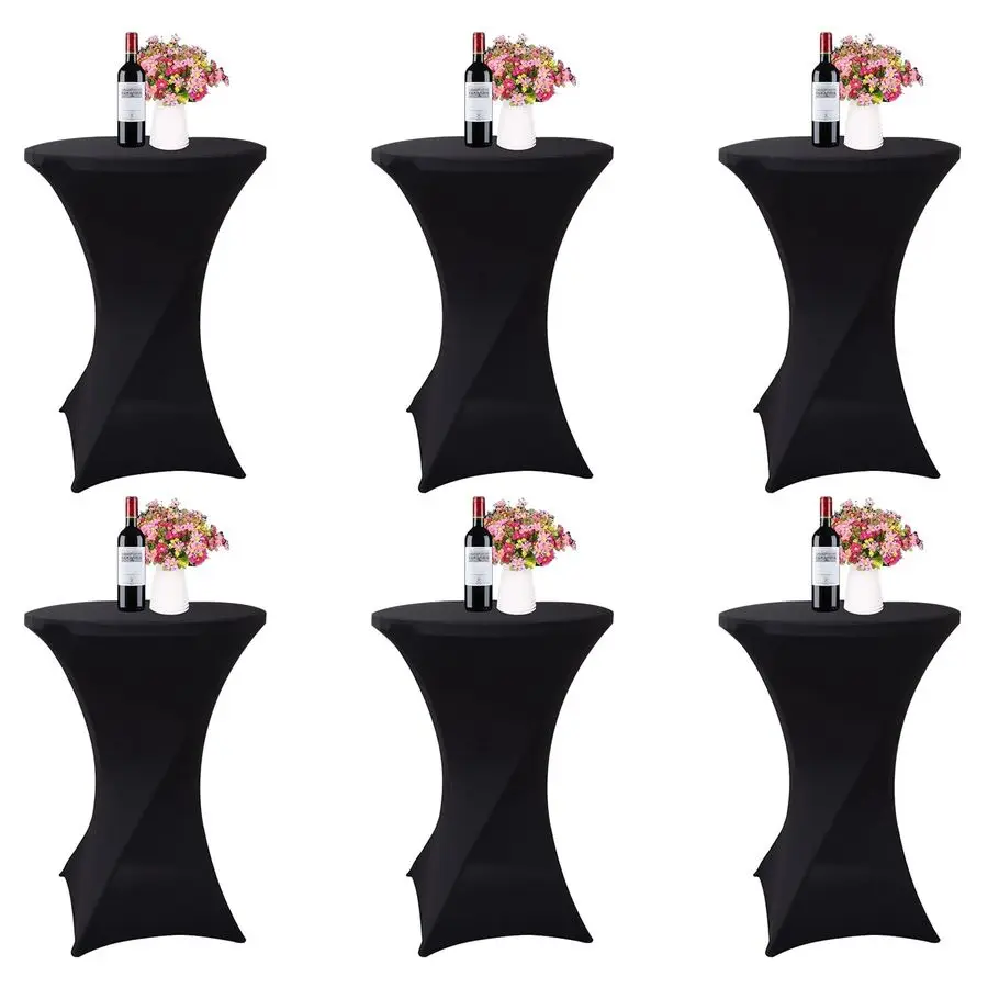 

Чехол для коктейльного стола из спандекса, черный, для высоких столиков 32x43, круглый, облегающий, для коктейльных столов