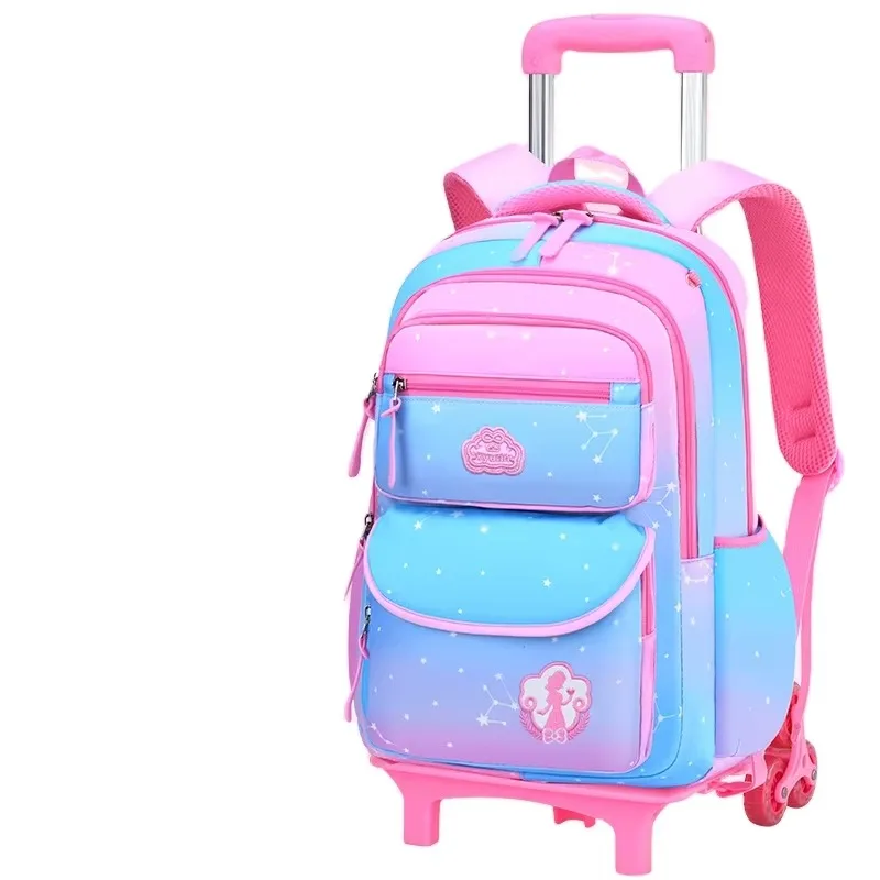 2022 New Weight Reduction Children's Backpack Ridge Weight Pull Rod for Boys and Girls Shoulder Schoolbag