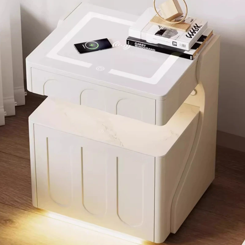 

Minimalist Aesthetic Nightstand Modern Bedroom White Unique Nightstand Floor Nordic Armoires De Chambre Furniture Accessories