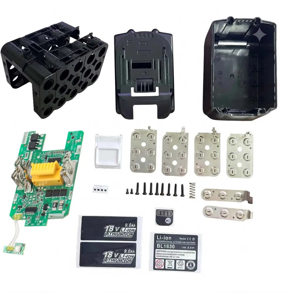FOR Battery Housing Case Kit 15 Cells 18V Rechargeable Electrical PCB Board For Home Garden Power Tool DIY Repair Project