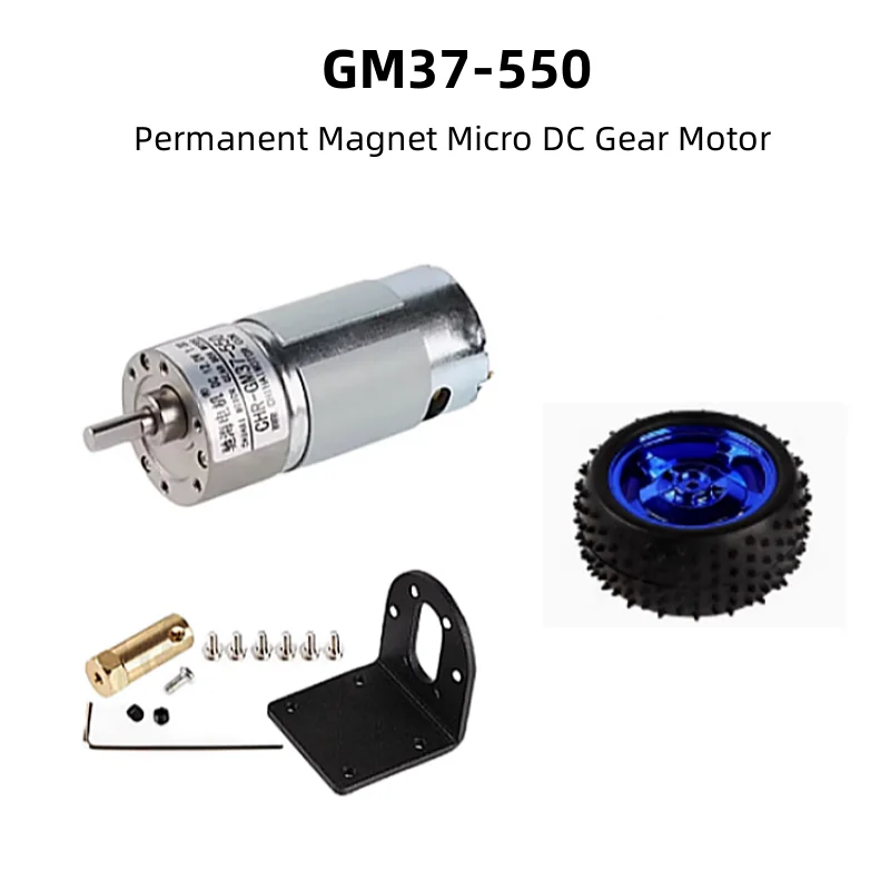 

GM37-550 Permanent Magnet Micro DC Gear Motor Steel Gear Suitable For Weight-bearing Racing Car 6V12V24V JGB37-550