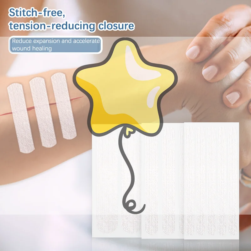 2/3/5 Strip Wound Closure Tape Adhesive Sterile Medical Bandage Strip Skin Repair First Aid Surgical Breathable Tape 10CM