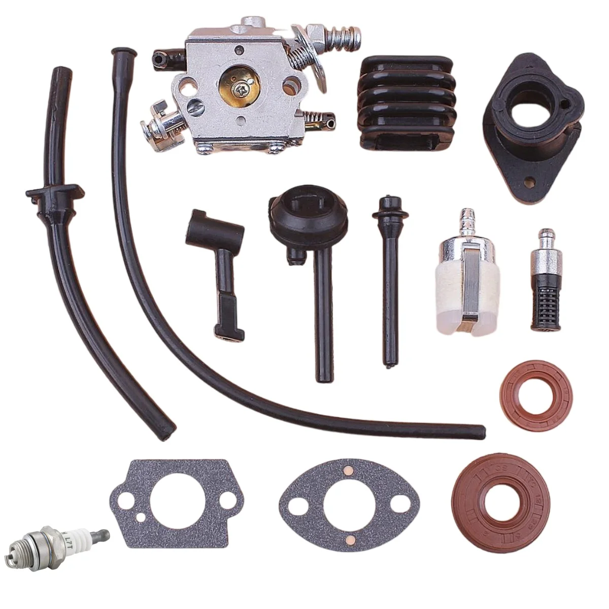 

Карбюратор для китайской бензопилы 2500 25cc, комплект с топливным фильтром, шлангом, уплотнениями и прокладками для китайской бензопилы 2500 25cc, включая 1 x C