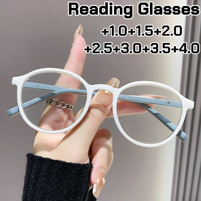 

Ultralight Round Frame Reading Glasses Women Men New Trendy Anti Blue Light Far Sight Eyeglasses Unisex Eye Protection Eyewear