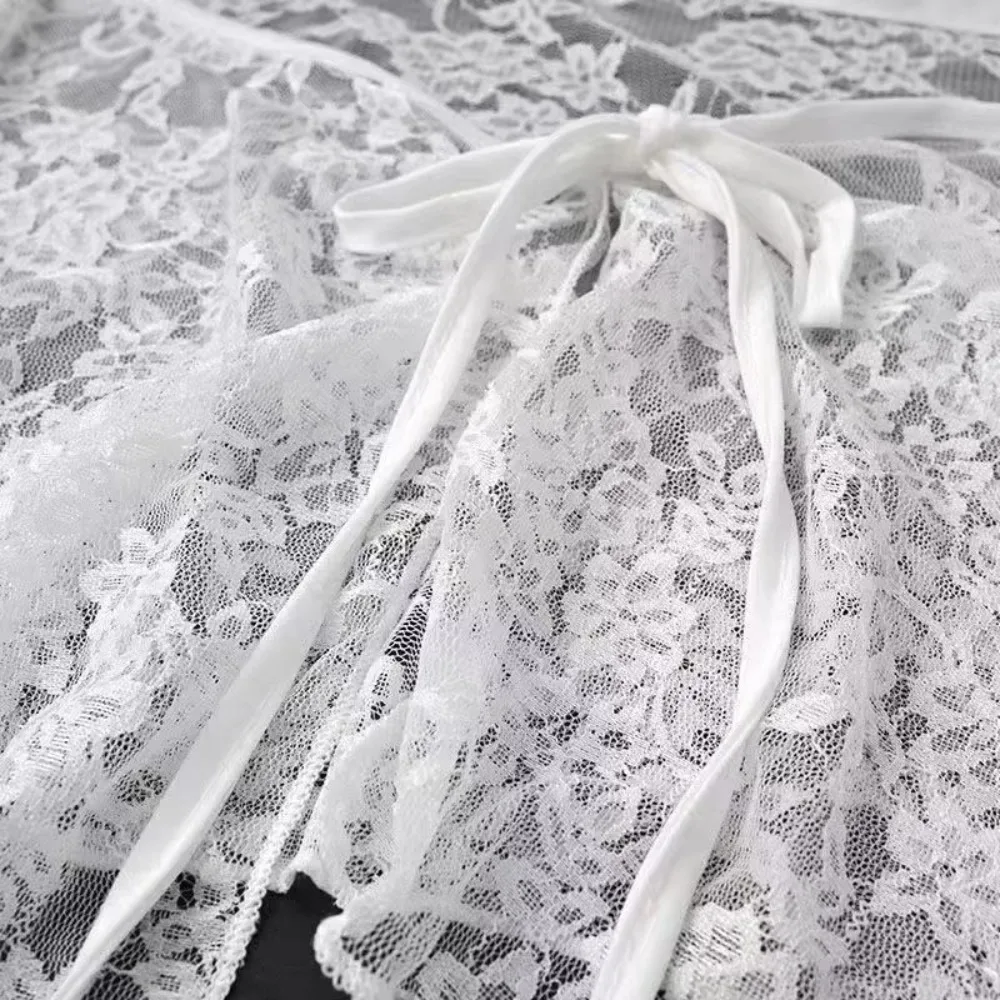 French Lacing Lace Mini Skirt Embroidery Y2K Streetwear Lace Up Ruffles Skirt Harajuku Irregular Hemline Ruched Skirts