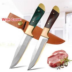 Stainless Steel Kitchen Boning Knife Meat Cleaver Butcher Knife Plastic Handle Bone Fish Fruit Vegetables Chef Knives with Cover