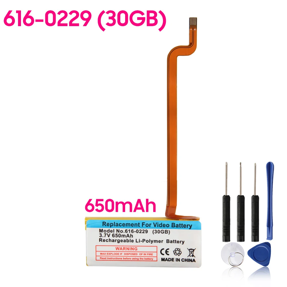 

New Battery 616-0229 For iPod 30GB A1136 A1238 616-0232 For iPod 5th Video 60GB 80GB 6th Classic Thick 160GB