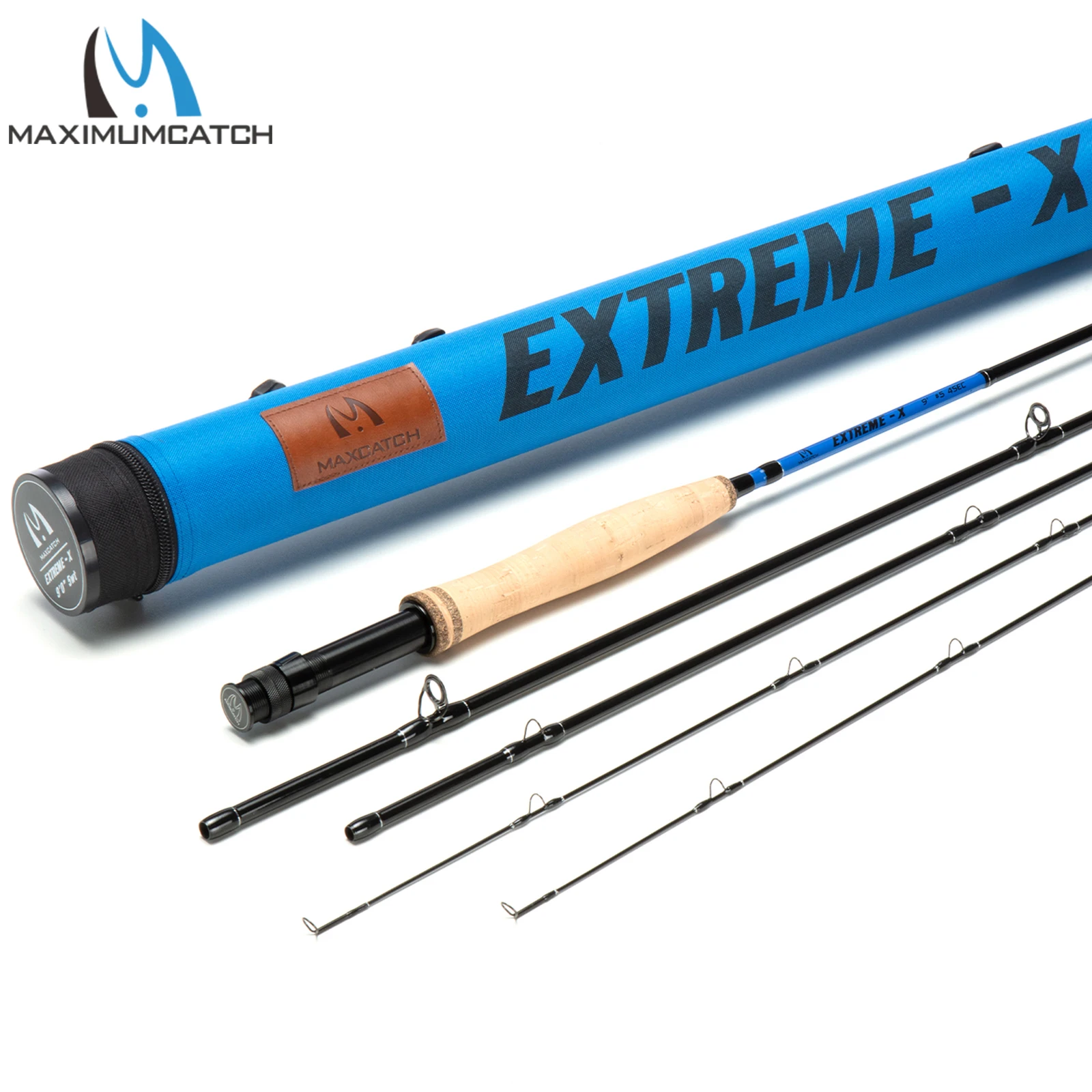 Maxcatch Extreme-X Fly Fishing Rod with Extra Tip Section, Fast Action, Carrying Tube Included, 8.4ft/8.5ft/9ft/ 3-8WT