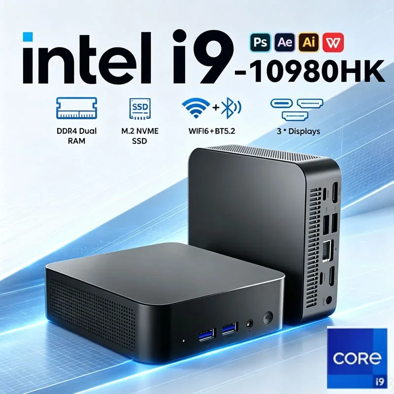 i9 10980HK MINI PC Intel N150 Minipc 16GB 32GB RAM Windows 11 1TB SSD Gaming Computer Wifi 6 1000Mbps Portable PC Desktop