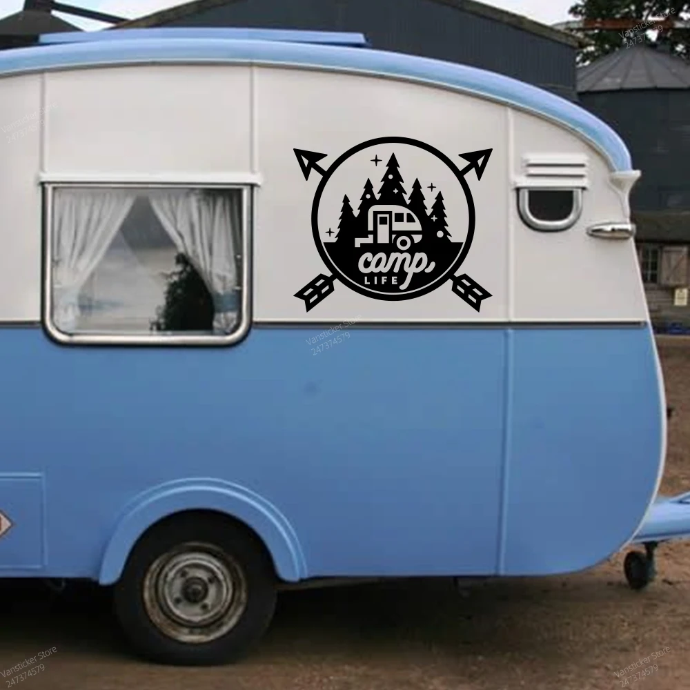 

Автомобильные наклейки для кемпинга, лесной декор, наклейка для фургона, кемпера, каравана, грузового каравана, автофургона, внедорожника, обертывания, чехол, авто тюнинговые аксессуары