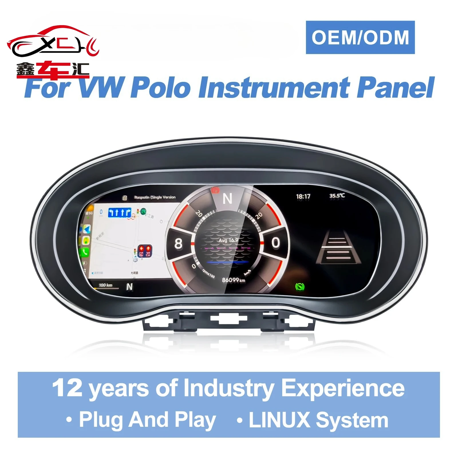 Nuevo Panel Digital de 10.25 Pulgadas para Automóvil, para Volkswagen VW Polo 2009-2016, Pantalla LCD, Velocímetro, Cabina Virtual, Pantalla Fantasma