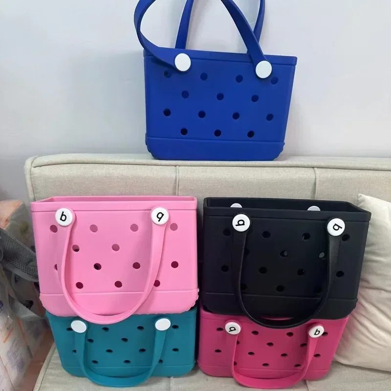 Mini Kid Beach Bogg Bag EVA Waterproof Summer Storage Basket Women Shopping Bag Picnic Rubber Jelly Tote Bogg Bag Kid Purses