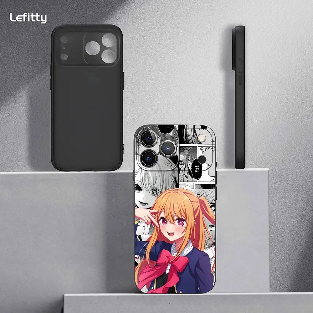 أنيمي أوشي نو كو جراب هاتف آيفون 17 16 15 14 13 12 11 برو ماكس بلس ميني أسود متجمد لينة شل فوندا