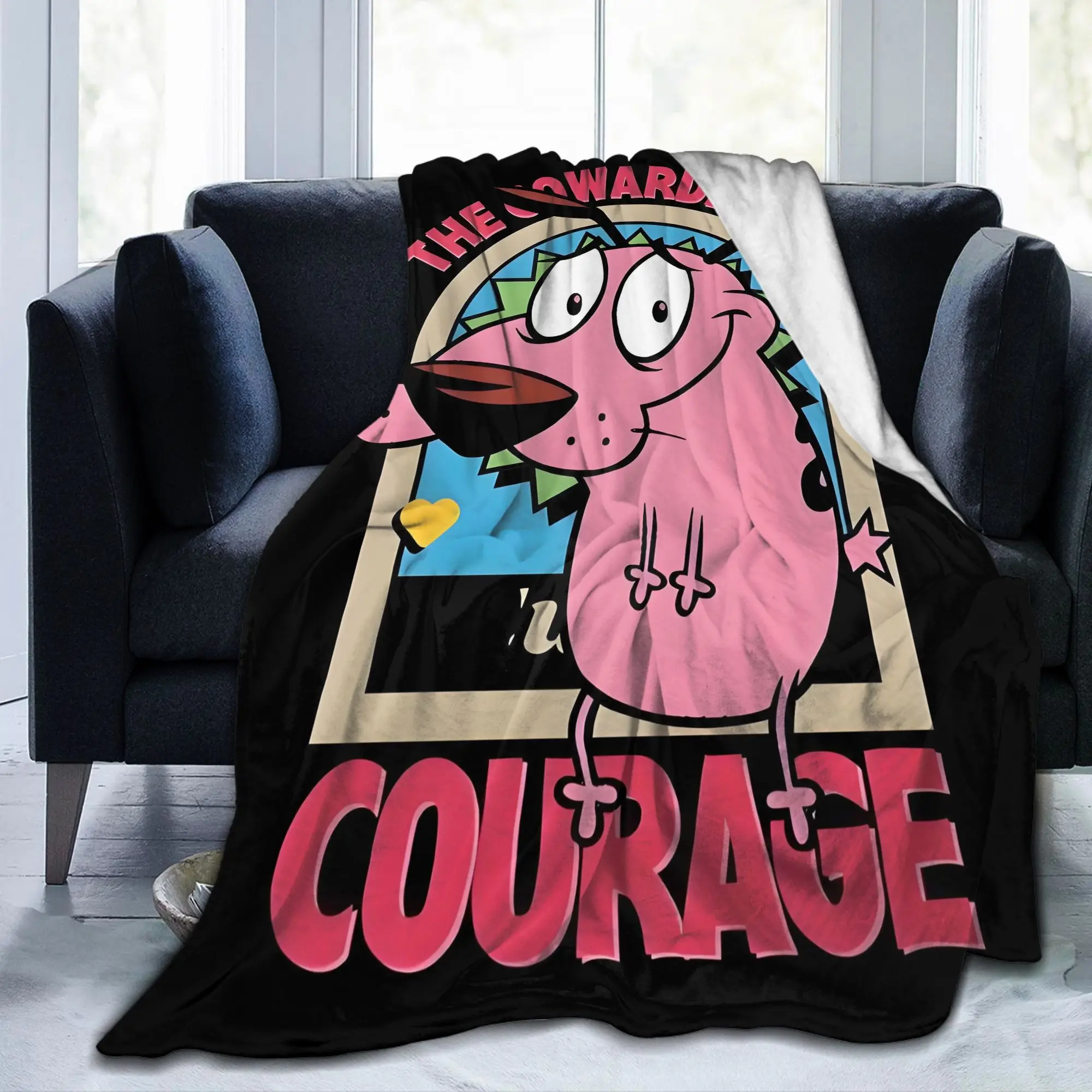 Custom Courage Dog Beagle Blankets Warm Flannel Cartoon Cobarde Throw Blanket for Bed Couch Bedspread