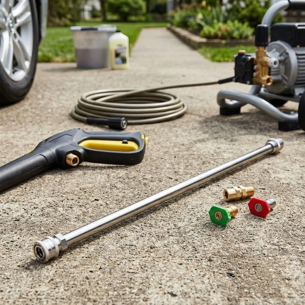 Stainless Steel Extension Wand 17 inch for High Pressure Washers Quick Connect Compatible with Standard Lances