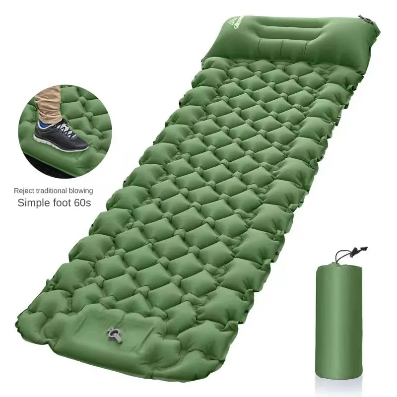 Outdoor Camping Inflatable Mattress Sleeping Pad with Pillows Ultralight Air Mat Built in Inflator Pump Hiking Air Mattresses