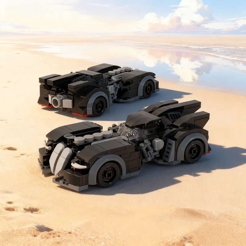 270pcs MOC Arkham Asylum Batmobiles Cars Model Building Blocks Art Birthday Craft 3D Brick DIY Creative Display Assemble Idea