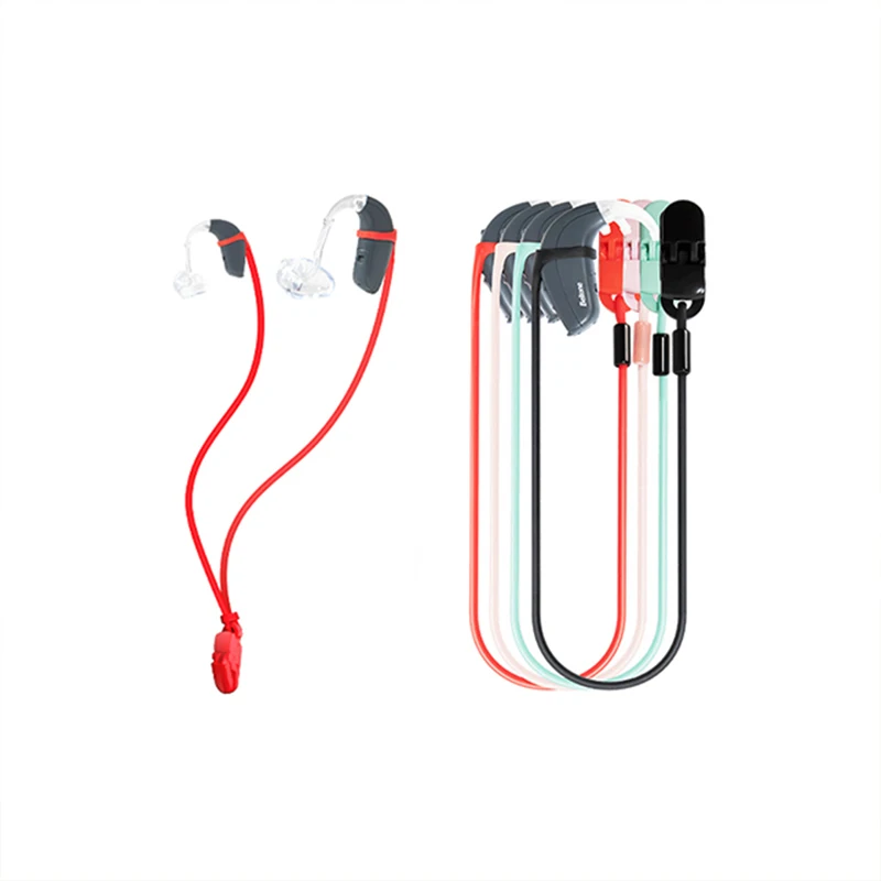 Audífono anti cuerda perdida Cuerda de clips ajustables para audífonos Cordón para audífonos con soporte de clip para adultos Co