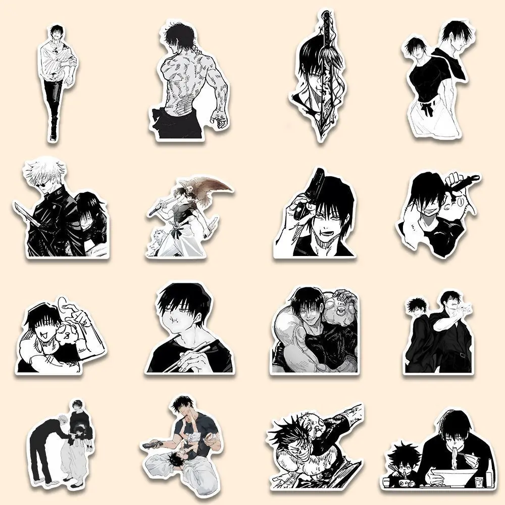 Toji Fushiguro nero bianco Manga Style Sticker JJK Stickers Anime Goods Zhou Shu Hui Zhan Cute Laptop Phone Case fai da te Cute Decor