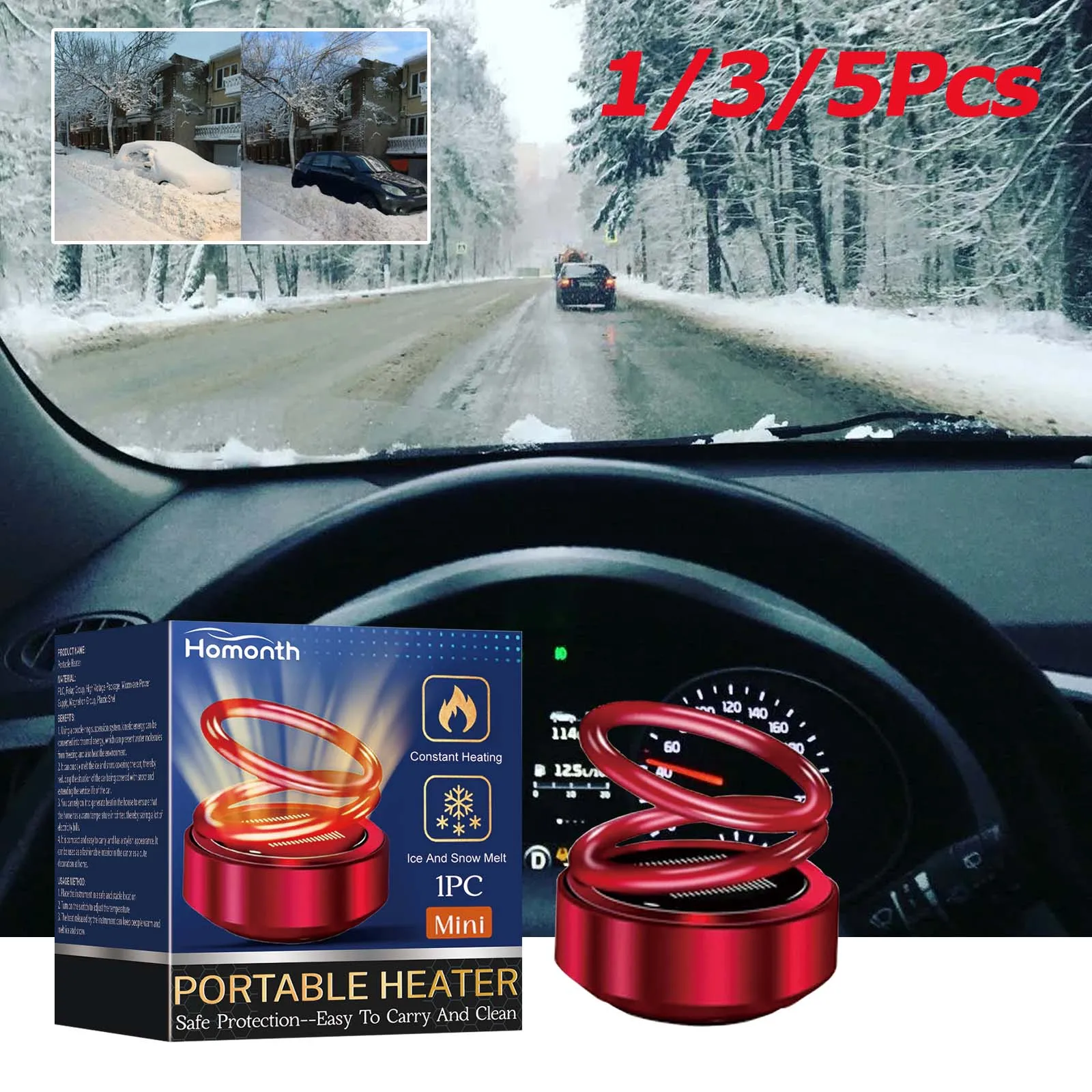 Portable Dynamic Molecular Heater Solar Powered Windshield Defroster Snow Remove Mini Car Perfume Diffuser Molecular Heater