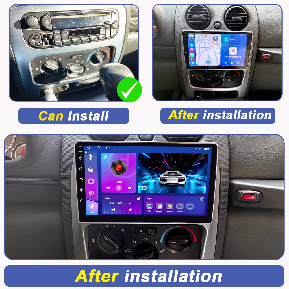 Autoradio For JEEP LIBERTY CHEROKEE 2001 2002 2003 2004 2005 2006 2007 GPS Navigation 4G wifi BT Car Multimedia Player Carplay